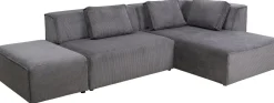 Narożnik Modułowy Sztruksowy Szary Prawy 306x182 Cm*KARE Design Clearance