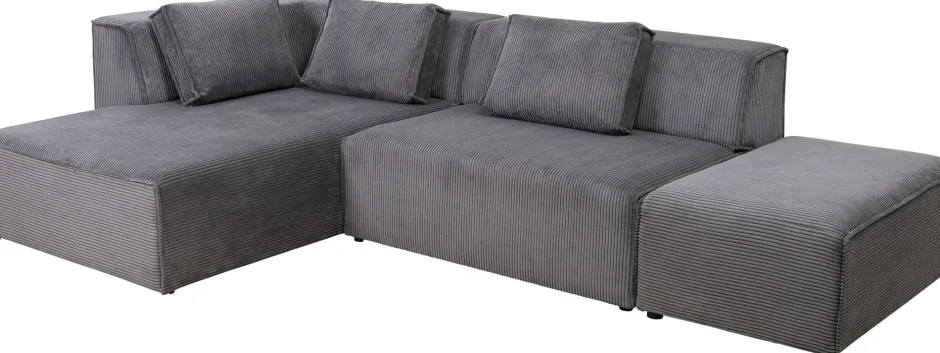 Narożnik Modułowy Sztruksowy Szary Lewy 306x182 Cm*KARE Design New