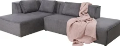Narożnik Modułowy Sztruksowy Szary Lewy 306x182 Cm*KARE Design New