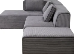 Narożnik Modułowy Sztruksowy Szary Lewy 306x182 Cm*KARE Design New