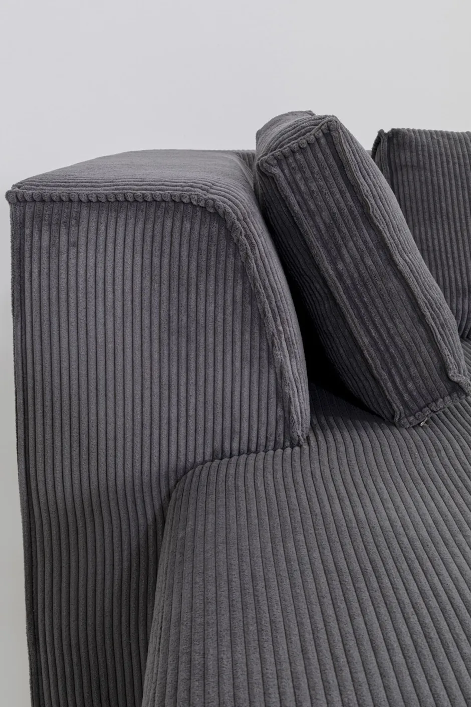 Narożnik Modułowy Sztruksowy Szary Lewy 306x182 Cm*KARE Design New