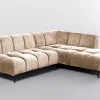 Narożnik Prawy Kremowy Nogi Czarne 250x200 Cm*KARE Design Hot