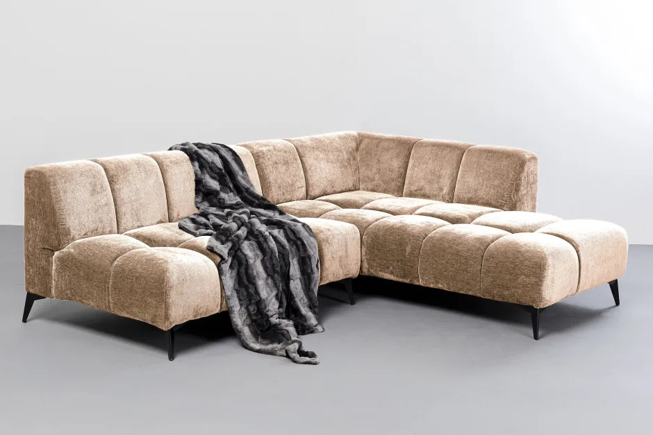 Narożnik Prawy Kremowy Nogi Czarne 250x200 Cm*KARE Design Hot