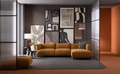 Narożnik Prawy W Kolorze żółtym Tkanina Pluszowa 302x160 Cm*KARE Design Hot