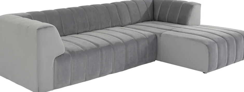 Narożnik Welurowy Prawy 285x185 Cm Kolor Tytanowy*KARE Design New