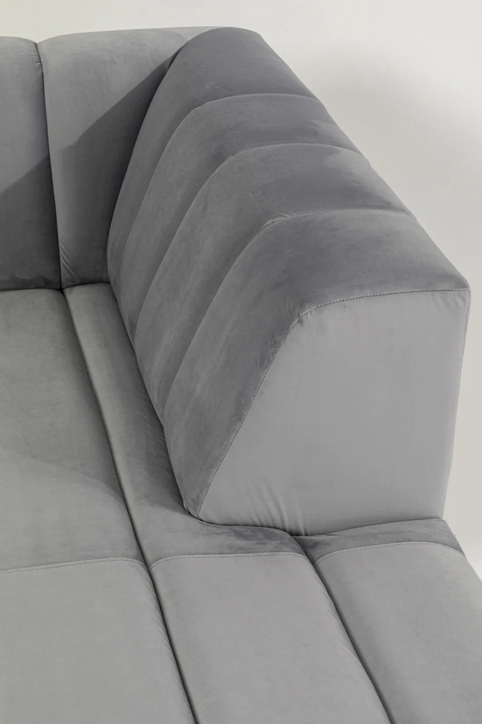Narożnik Welurowy Prawy 285x185 Cm Kolor Tytanowy*KARE Design New