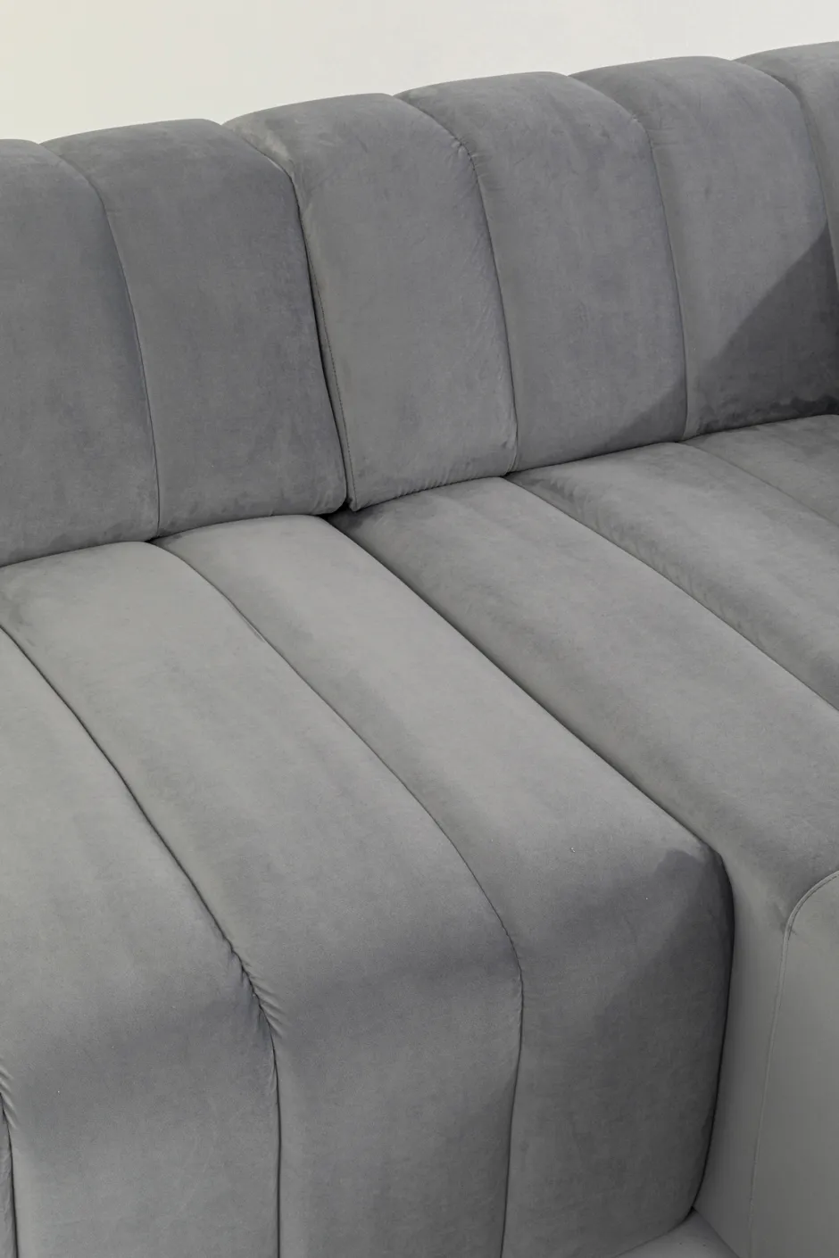 Narożnik Welurowy Prawy 285x185 Cm Kolor Tytanowy*KARE Design New