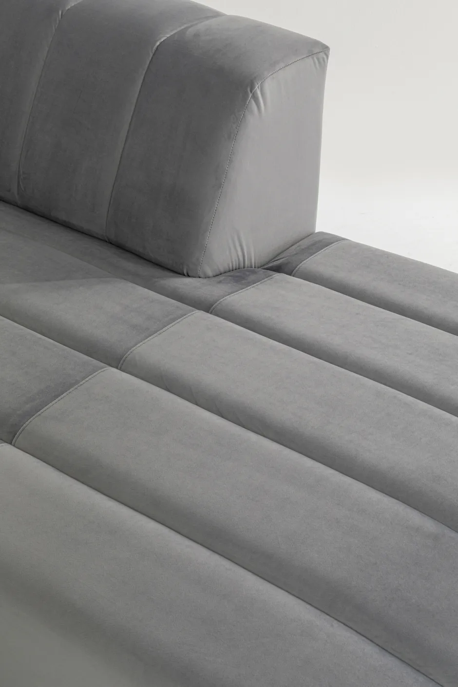 Narożnik Welurowy Prawy 285x185 Cm Kolor Tytanowy*KARE Design New