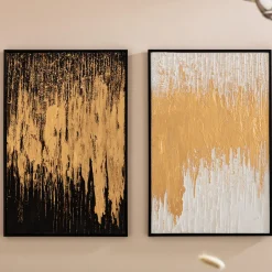 Obraz Abstract 80x120 Cm Czarno-złoty*KARE Design New