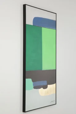 Obraz Abstrakcyjne Kształty Ręcznie Malowany 73x143 Cm Zielony*KARE Design