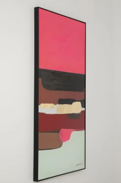 Obraz Abstrakcyjne Kształty Ręcznie Malowany 73x143 Cm Różowy*KARE Design Best