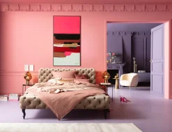 Obraz Abstrakcyjne Kształty Ręcznie Malowany 73x143 Cm Różowy*KARE Design Best