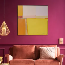 Obraz Abstrakcyjne Kształty żółty 113x113 Cm*KARE Design Online