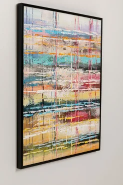 Obraz Abstrakcyjny Kolorowy Z Czarną Ramą 80x100 Cm*KARE Design