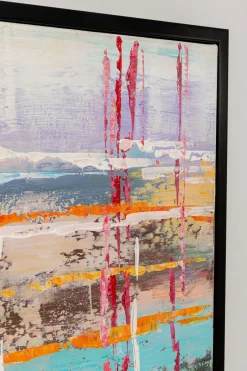 Obraz Abstrakcyjny Kolorowy Z Czarną Ramą 80x100 Cm*KARE Design