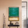 Obraz Abstrakcyjny Ręcznie Malowany Zielony 90x120 Cm*KARE Design Sale
