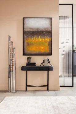 Obraz Abstrakcyjny Ręcznie Malowany żółty 90x120 Cm*KARE Design