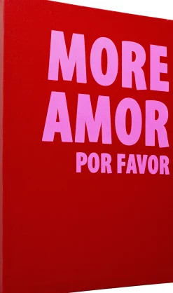 Obraz Czerwony Z Różowym Napisem More Amor Por Favor 40x50 Cm*KARE Design New