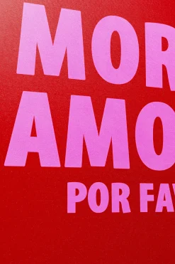 Obraz Czerwony Z Różowym Napisem More Amor Por Favor 40x50 Cm*KARE Design New