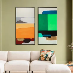Obraz Do Salonu Abstrakcyjny Pomarańczowy 73x143 Cm*KARE Design Sale