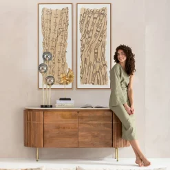 Obraz Do Salonu Naturalny Boho Czarne Wzory 50x150 Cm*KARE Design Discount