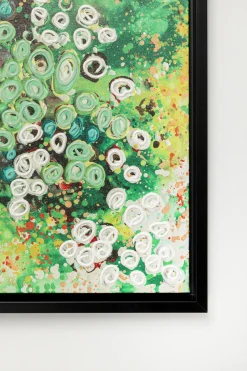 Obraz Do Salonu Odcienie Zieleni Detale Ręcznie Malowane 100x100 Cm*KARE Design Online