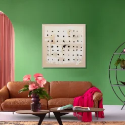 Obraz Do Salonu 120x120 Cm Abstrakcyjny Ręcznie Malowany Czarne Kropki*KARE Design Outlet