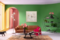 Obraz Do Salonu 120x120 Cm Abstrakcyjny Ręcznie Malowany Czarne Kropki*KARE Design Outlet