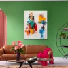 Obraz Do Salonu 120x150 Cm Abstrakcyjny Ręcznie Malowany Kolorowe Wzory*KARE Design Online
