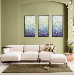 Obraz 3-elementowy Kolorowy Do Salonu Ręcznie Malowane Detale 240x160 Cm*KARE Design New