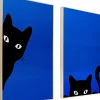 Obraz 2-elementowy Niebieski 40x60 Cm Czarne Koty*KARE Design New