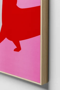 Obraz 2-elementowy 30x40 Cm Czerwono-różowy Pies Jamnik*KARE Design Hot