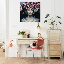 Obraz Flower Art Lady 80x80 Cm Kolorowy*KARE Design New