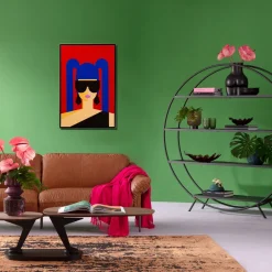 Obraz Kolorowy Do Salonu Dziewczyna W Okularach 60x90 Cm*KARE Design Sale