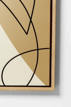 Obraz 3-kolorowy Twarze Abstrakcyjne Rama W Kolorze Naturalnym 90x120 Cm*KARE Design Best