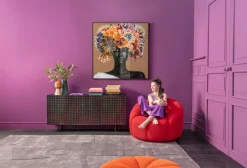 Obraz Kwadratowy Kolorowy Rama Czarna Z Aluminium 120x120 Cm*KARE Design