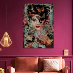 Obraz Lady Butterfly 100x150 Cm Kolorowy*KARE Design Hot