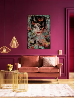 Obraz Lady Butterfly 100x150 Cm Kolorowy*KARE Design Hot