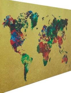 Obraz Metallic Colourful Map 150x100 Cm Kolorowy*KARE Design Hot