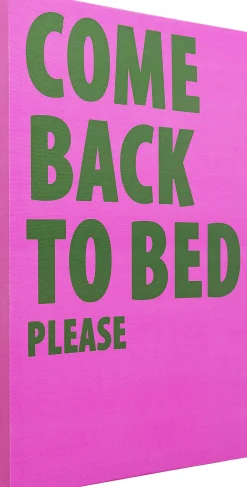 Obraz Różowy Z Zielonym Napisem Come Back To Bed Please 40x50 Cm*KARE Design