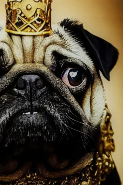 Obraz Szklany Kolorowy Książę Mops 40x60 Cm*KARE Design Sale
