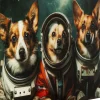 Obraz Szklany Kolorowy 80x60 Cm Psy Astronauci*KARE Design New