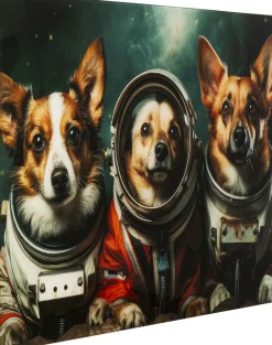 Obraz Szklany Kolorowy 80x60 Cm Psy Astronauci*KARE Design New