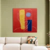 Obraz Szklany Twarz 100x100 Cm Czerwone Tło*KARE Design Best