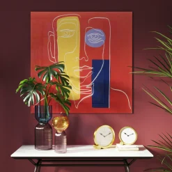Obraz Szklany Twarz 100x100 Cm Czerwone Tło*KARE Design Best