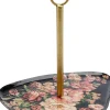 Patera Stalowa Z Uchwytem Motyw Kwiatowy 27x23 Cm*KARE Design Discount