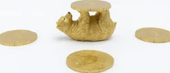 Podkładki Pod Kubki Playing Bear Ø8 Cm Złote*KARE Design Clearance