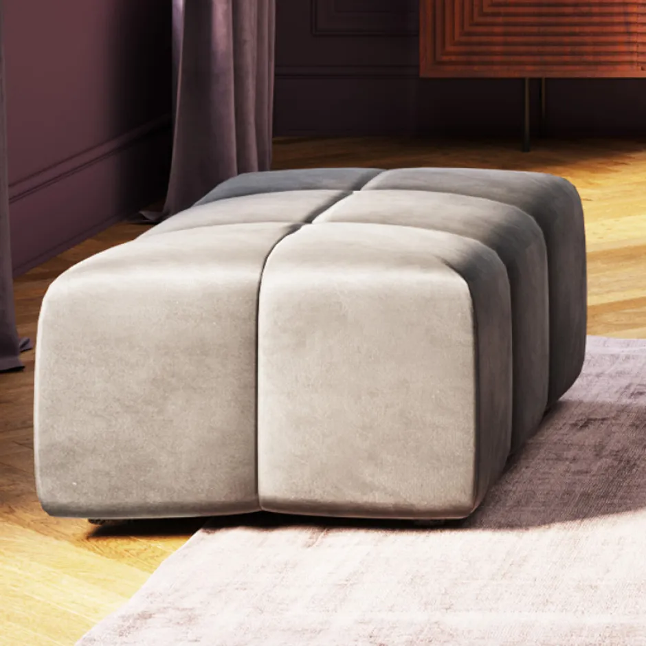 Podnóżek Belami Velvet 105x70 Cm Szary*KARE Design