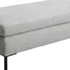 Podnóżek Szary Tapicerowany Na Czarnych Stalowych Nóżkach 130x62 Cm*KARE Design Discount