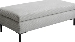 Podnóżek Szary Tapicerowany Na Czarnych Stalowych Nóżkach 130x62 Cm*KARE Design Discount